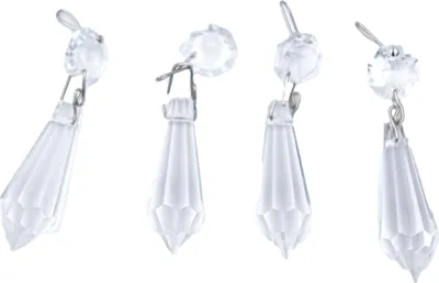 Produktbild von Glas-Kerzenmanschette mit Behang für Kerzen bis Ø 25 mm