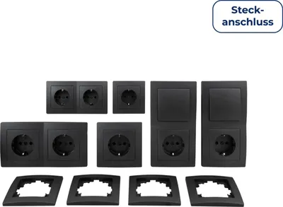 Produktbild von Schalter und Steckdosen Set McPower Flair ''Standard Profi'' 20-teilig, anthrazit