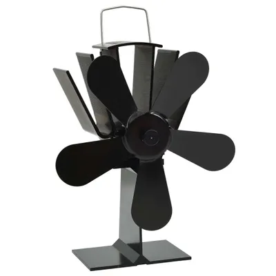 Obrázek produktu pro vidaXL Ventilátor na sporák s tepelným pohonem 5 lopatek černý