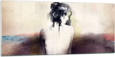 Produktbild von Bilder auf glas - Frau handeln nackt - 120x50cm - Glasbilder - Wandbilder - Kunstdruck - zum Aufhängen bereit - Wanddekoration aus Glas - Glas Bilder - Wandbild auf Glas - Einteilig - GAB120x50-3657