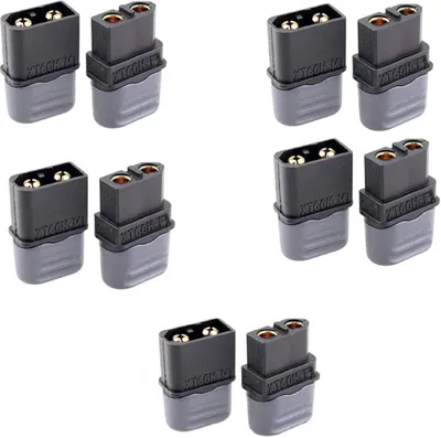 Produktbild von 5 Paare XT60H-Stecker (Männlich & Weiblich) - 5 Paare XT60H-Stecker + 5 Paare XT60H-Gehäuse, Schwarz