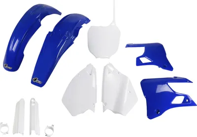 Produktbild von Verkleidungskit UFO PLAST 9-teilig Verkleidungssatz Kunststoff mit Gabelschutz für Yamaha YZ WR 125 / 250 ccm Bj. 2000 - 2001, Farbe:blau / weiß