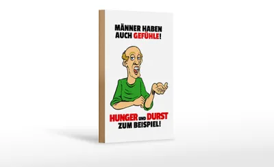 Produktbild von Holzschild Spruch 12x18cm Männer haben auch Gefühle