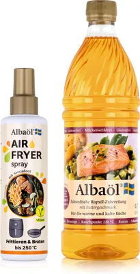 Produktbild von Albaöl Rapsöl-Zubereitung mit Buttergeschmack 0,75L & Air Fryer Spray 190ml