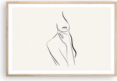 Produktbild von Gerahmtes Poster - Rahmen in heller Eiche - Frau Skizze Zeichnung - 91,5x61 cm - Wand Bild - Wanddeko - Wandbilder - Kunstposter - Wandposter - Bilderrahmen - Bilder - Kunstdruck - P2NAA91x61-5045