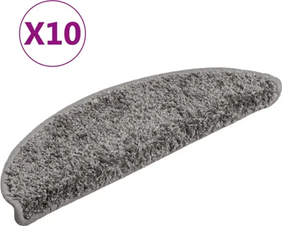 Obrázok produktu pre vidaXL Podložky na kroky 10 ks 56x17x3 cm Sivá polkruhová