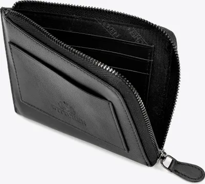 Image de Portefeuille en cuir pour homme Wittchen avec fermeture éclair, noir, cuir naturel