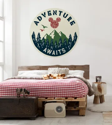 Produktbild von Komar Vlies Fototapete rund und selbstklebend "Mickey Adventure" - Größe: 128 x 128 cm (Breite x Höhe) - 1 Stück