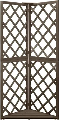 Zdjęcie produktu dla vidaXL Kratka narożna szara 50x50x145 cm z litego drewna jodłowego