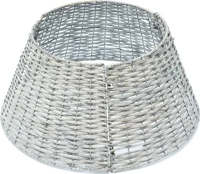 Weihnachtsbaumring - Weidenkorb für Baumständer - D: 57cm - mit Haken und Ösen - grau - 3teilig