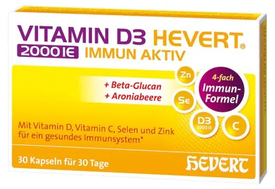 Immagine prodotto di Vitamina D3 Hevert 2000 U.I. Immunocompatibile, 30 capsule