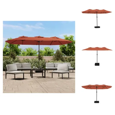 Produktbild von vidaXL Doppelsonnenschirm Terrakotta 449x245 cm -  Sonnenschirme & Sonnenschutze