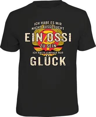 Produktbild von Uni T-Shirt 'Ossi Glück' Fun-Design aus 100% Baumwolle, Größe XXL