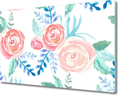 Produktbild von Glas Schneidebrett Herdabdeckplatten Schneideplatten - 80x52 cm - Elegante Blumen