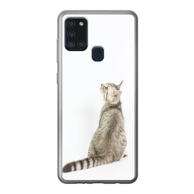 Produktbild von MuchoWow® Handyhülle Schutzhülle Hülle für Samsung Galaxy A21s Katze - Haustiere - Fell Silikon Softcase Handy Hülle - Hartschale