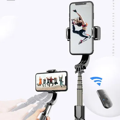 Obrázok produktu pre Držiak na vlogovanie s telefónom, hliníková zliatina, plast so skrytým statívom, vyvažovacia tyč proti otrasom pre selfie videá, čierny, 0,75 m/29,5 palca