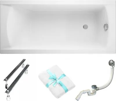 Produktbild von Cersanit | Badewanne - Wanne Rechteckig Korat - 150 x 70 cm - Mit Siphon Und Füßen - Acryl - Weiß