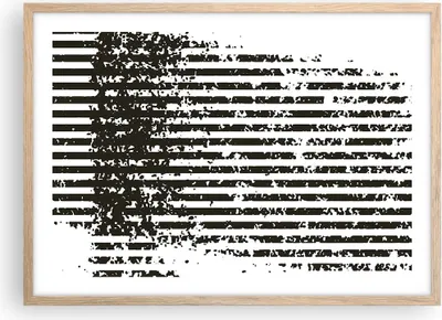 Produktbild von Gerahmtes Poster - Rahmen in heller Eiche - Abstraktion Schwarz Gürtel - 70x50 cm - Wand Bild - Wanddeko - Wandbilder - Kunstposter - Wandposter - Bilderrahmen - Bilder - Kunstdruck - P2NAA70x50-4855