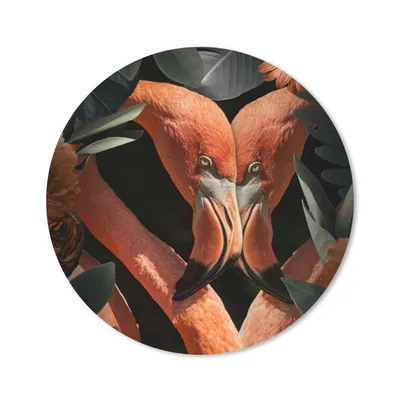 Produktbild von MuchoWow® Mauspad Mousepad Flamingo - Blätter - Blumen 30x30 cm - Mousepads - Maus Mat - Pad - Mausunterlage - Tischunterlage - Schreibtischmatten