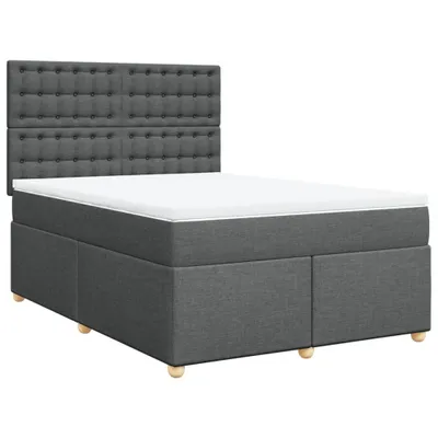 Produktbild von Boxspringbett mit Matratze Dunkelgrau 140x190 cm Stoff