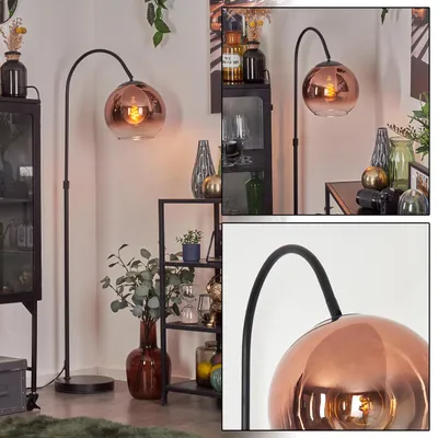 Produktbild von Cesaro Stehlampe aus Metall/Glas in Schwarz/Kupfer/Klar