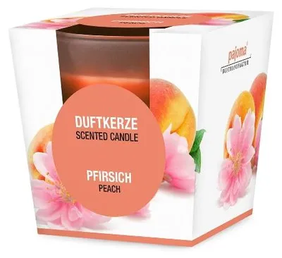 Produktbild von Duftkerze im Glas Pfirsich ca 25 Std. Brenndauer Pajoma