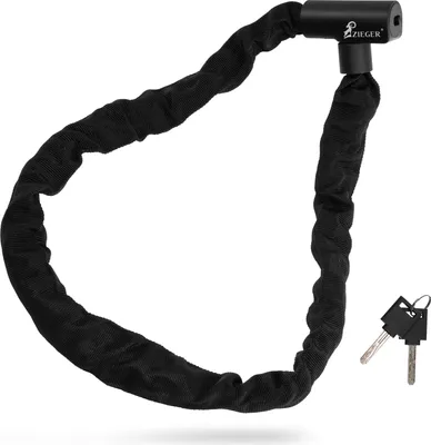 Produktbild von ZIEGER Fahrradschloss Chain 850 - 85 cm Kettenschloss mit Stahlkette und Nylonmantel