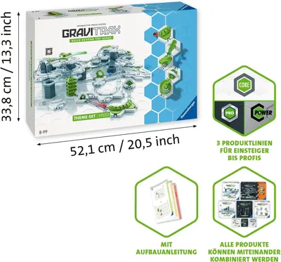 Zdjęcie produktu dla Zestaw tematyczny Ravensburger GraviTrax Speed 22428 – zestaw startowy GraviTrax do toru kulkowego – tor kulkowy i zabawka konstrukcyjna dla dzieci od 8 lat