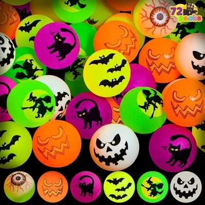 Produktbild von Halloween Flummi im Dunkeln leuchtende Bälle Set 72 Stück 32mm
