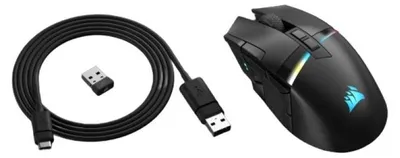 Obrázok produktu pre Corsair CH-931A011-EU, Pravoruké, Optický, RF Wireless + Bluetooth, 26000 DPI, 1 ms, Čierna