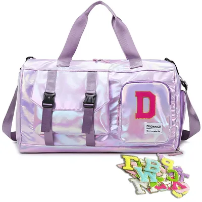 Sporttasche mit Schuhfach, Lila, 45x25x35 cm, Polyester