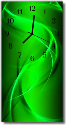 Produktbild von Tulup Glasuhr Wanduhr Küchenuhr Echt-Glas 30x60 Muster Grün