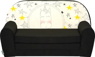 Produktbild von Kindersofa "MINI" zum Aufklappen Einhorn 2 W386 46 FORTISLINE