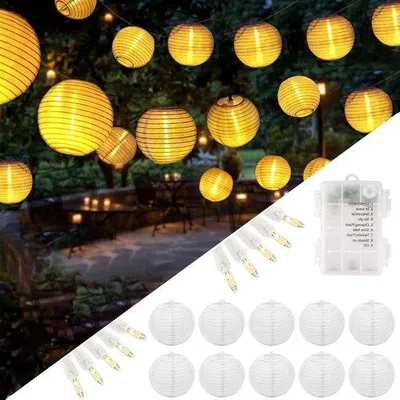Obrázek produktu pro Teplá bílá LED světelná řetězová girlanda, 10 LED diod, 300 cm, na balkon a do zahrady