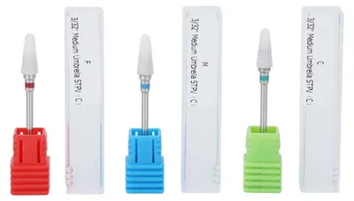 Productafbeelding van Set van 3 keramische nagelboortechnieken, geschikt voor het verwijderen van gel, polijsten en schuren, accessoire voor elektrisch gebruik