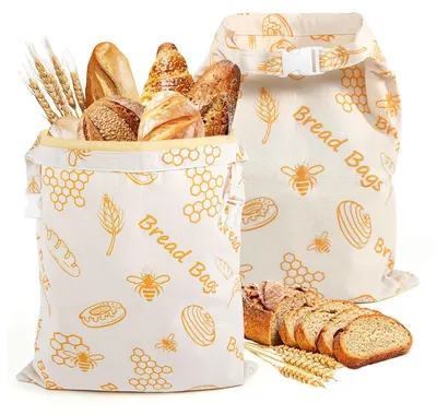 Image de Lot de 2 sacs en cire d'abeille, lavables et réutilisables