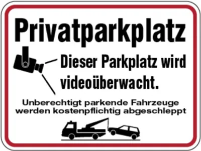 Produktbild von Dreifke® Hinweisschild, Privatparkplatz - Dieser Parkplatz wird videoüberwach...