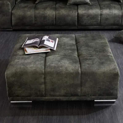 Produktbild von Hocker ELEGANCIA 112cm moosgrün mit Ziersteppung