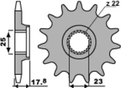 Produktbild von PBR Standard Stahlritzel vorne - 520