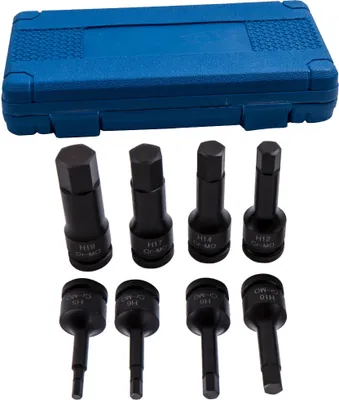 Produktbild von 8pcs Steckschlüssel Satz 1/2 Nüsse H5-H19 Innensechskant Satz Kfz Werkzeug