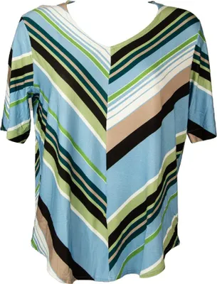 Produktbild von Damen T-Shirt RAGNO Kurzarm Viskose T-Shirt mit V-Ausschnitt Artikel D456T7 REVOL MC, I 4 - F 44/40 - D 46 - UK 36/16 - USA S/M, Viscosa 96%,Elasthan 4%