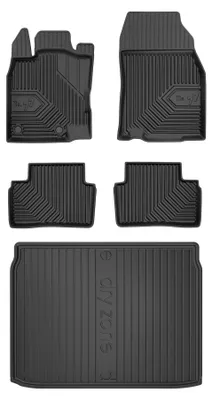 Produktbild von Gummimatten + Kofferraumwanne für Renault Kadjar 2015-2022 (SUV/Crossover, oberer Ladeboden) – Schwarz, passgenau – Wielganizator