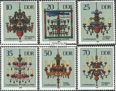 Produktbild von Briefmarken DDR 1989 Mi 3289-3294 (kompl.Ausgabe) postfrisch Erzgebirgische Leuchterspinnen