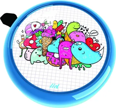 Produktbild von Liix Fahrradklingel Big Colour Bell , Cute Monsters - Blau