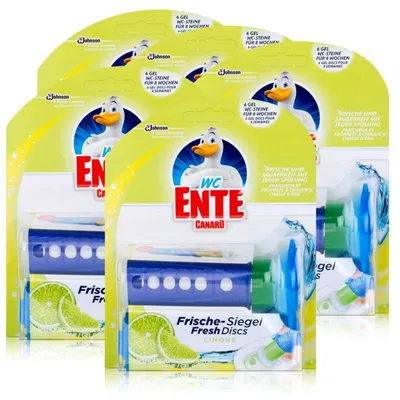 Produktbild von 5x WC Ente Frische Siegel Starter Set Limone, 6 Gel Siegel