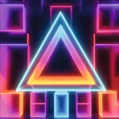 Produktbild von Glasbild Neon Triangle 50x50 cm