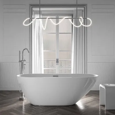 Produktbild von Freistehende Badewanne ROMA 2.0 - Acryl - Weiß, glänzend - 170 x 75 x 58 cm