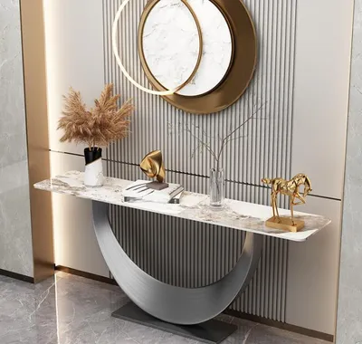 Zdjęcie produktu dla Konsole Designerski Nowoczesny Stół Konsolowy Stal Nierdzewna Srebrny