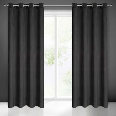 Obrázek produktu pro Eurofirany 386206, Sheer, Černá, Jednobarevný, Polyester, Průchodka, 210 g/m²