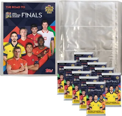 Produktbild von Road to 2022 UEFA Nations League Trading Cards - 1 Leere Sammelmappe + 10 Booster